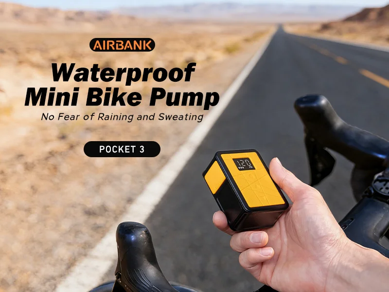 Airbank Pocket 3 Wasserdichte Fahrradreifenpumpe 120PSI LED-Druckanzeige 600mAh Wiederaufladbarer Luftkompressor – Detail 1
