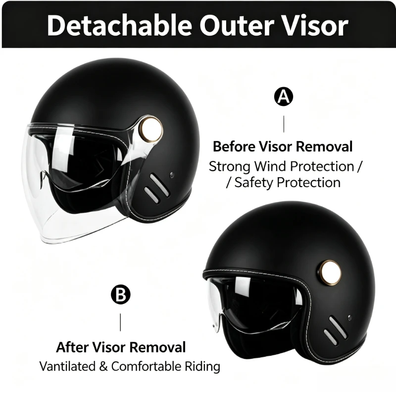 Hot Black Check Air Exhaust Side Vent Panel For 3/4 Jet Motorcycle Helmet Aeroflow Adjustable Air Duct Quick-Swap Baffle