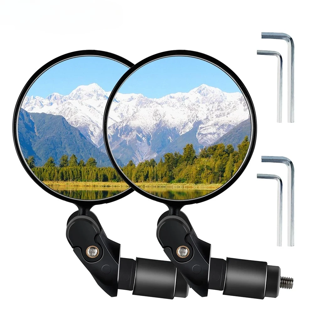 Bicycle Rearview Mirror Bicycle Bar End Mirror 360° Rotating Wide-Angle Mirror  Cycling Equipment Bike Accessories