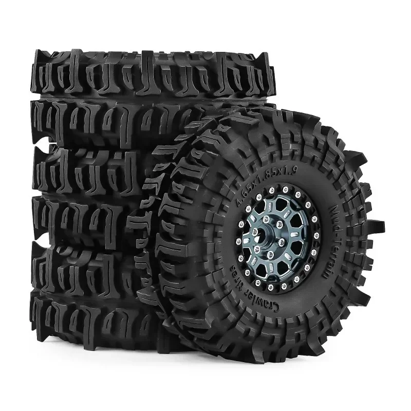

Aluminum 1.9 inch Beadlock Wheel Rim & Tire Set for 1/10 Trxs TRX4 TRX6 D90 Axial SCX10 90046 RC4WD RC Crawler Car