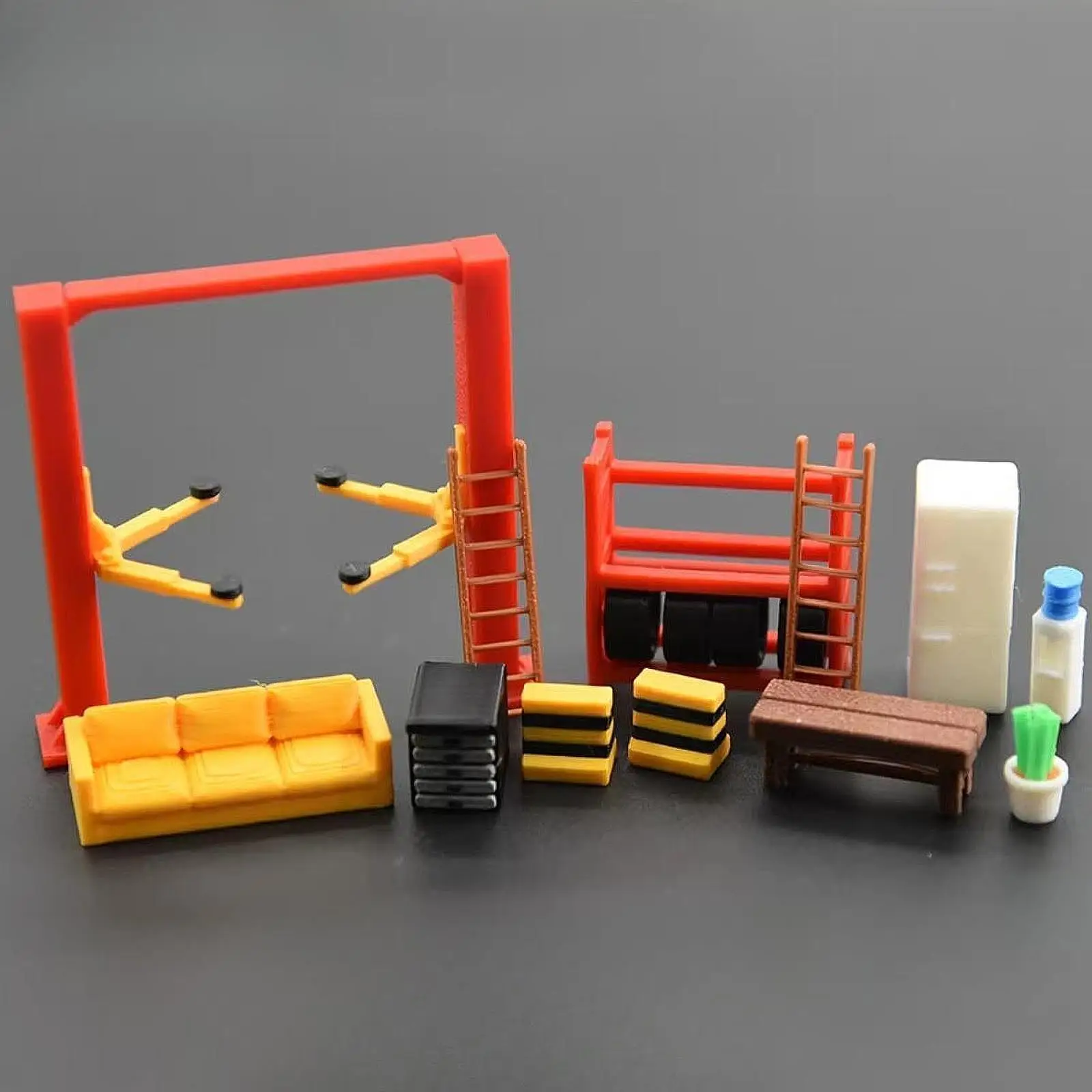 

Набор моделей инструментов для обслуживания автомобилей в масштабе 1:64, модели дорожных заграждений, украшения для диорам, мини-набор из трех предметов