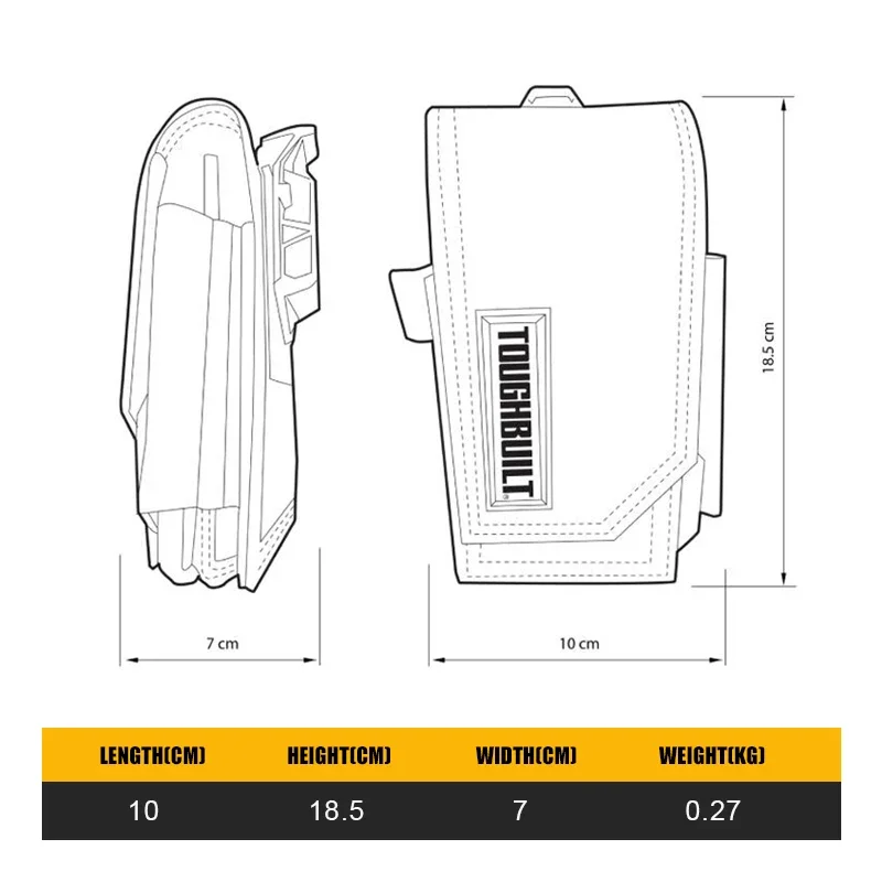 TOUGHBUILT TB-CT-33P Quick Hang Cell Phone Pouch Tool Cell Phone Case