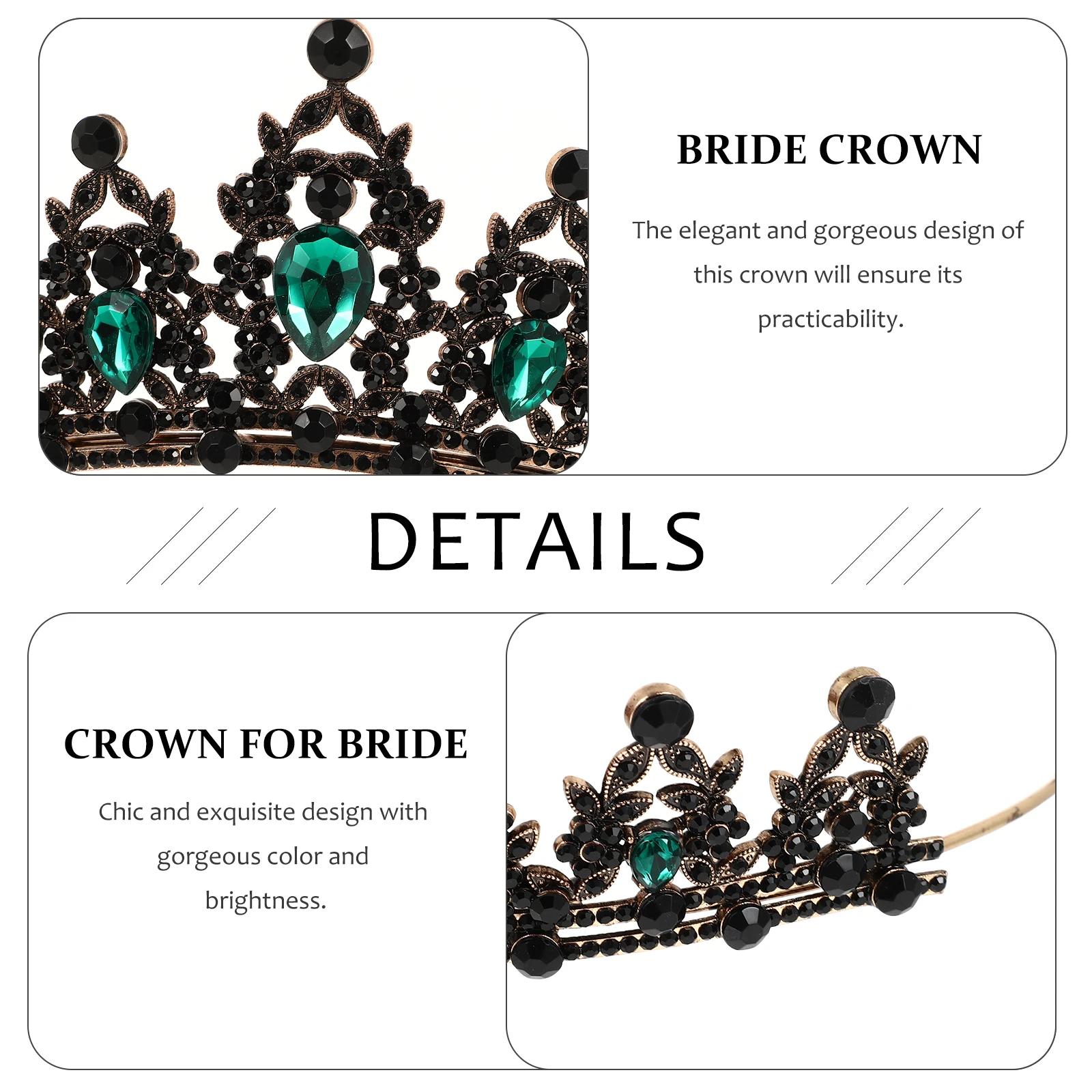 

Exquisite Bride Crown Wedding Headdress Fashionable Headwear Unique Crystal Design Bright Color For Women Party Photography