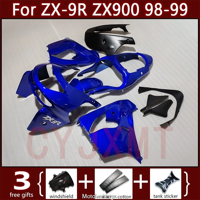 

Custom Motorcycle Plastic Kit for Kawasaki Ninja ZX-9R 1998 1999 Painted Fairing ZX900R ZX9R 98 99 year Fairings