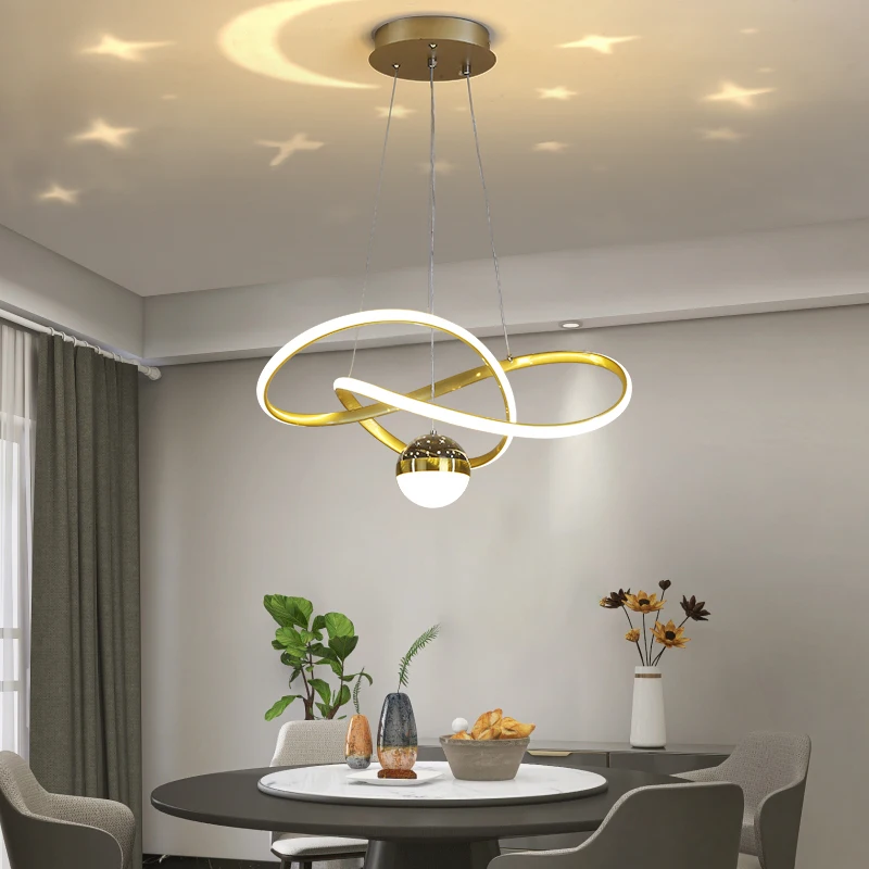 Moderne Led Ceiling Chandelier Lighting Circular Ring Living Bedroom Dining Room Lighting Home Indoor Lighting Decor Chandelier