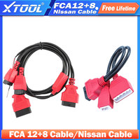 XTOOL FCA 12+8 Adapter For Chrysler OBD2 Connector 12 to 8 Pin Diagnostic Cable FCA /Diagnostic Cable For Nissan 16pin +32pin