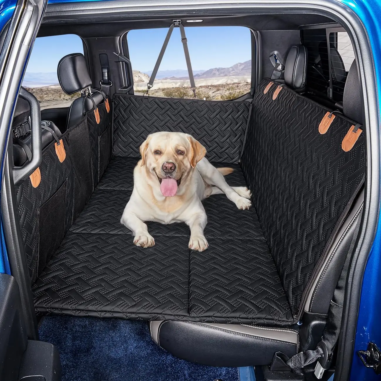 

Truck Dog Seat Extender with Hard Bottom, Pet Hammock Cover for F150 RAM Silverado - Waterproof & Durable