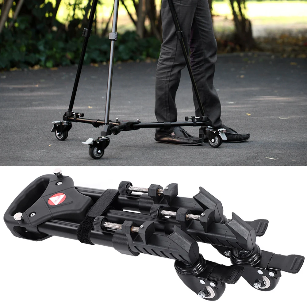 Camera Tripod Foldable Tripod  VX-600 Foldable Tripod Dolly 3 Wheels Stand Pulley Base Universal Camera Tripod Pulley