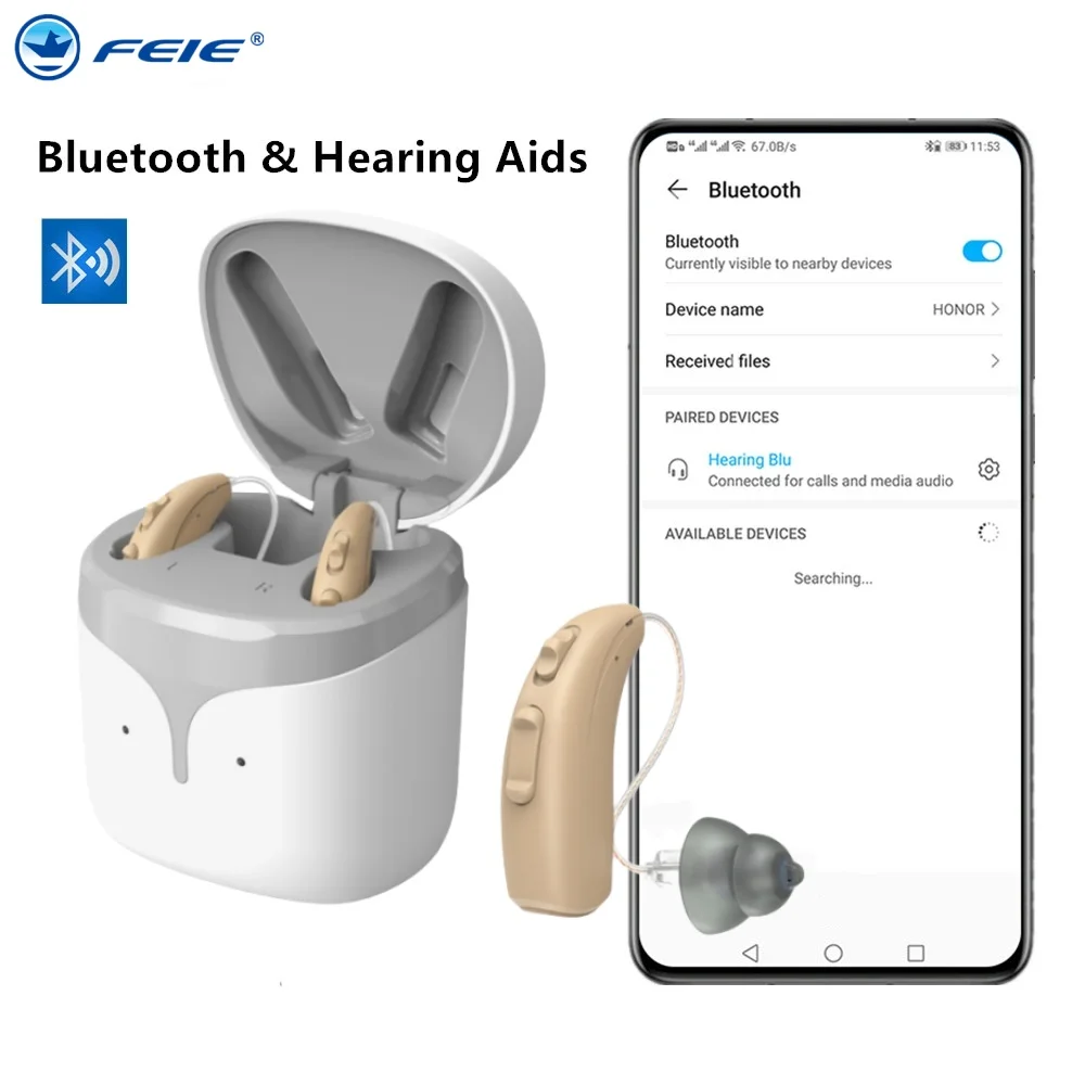 

2024 Digital high-power charging hearing AIDS, hearing AIDS for the elderly and young deaf with Bluetooth low energy APP control