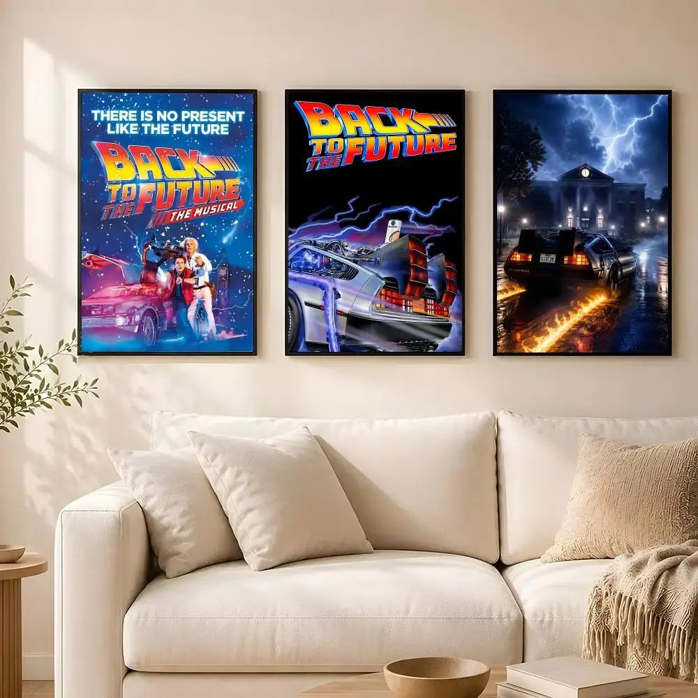 movie Back to the Future Poster poster Self-adhesive wall stickers, suitable for room decoration, high-quality printing.