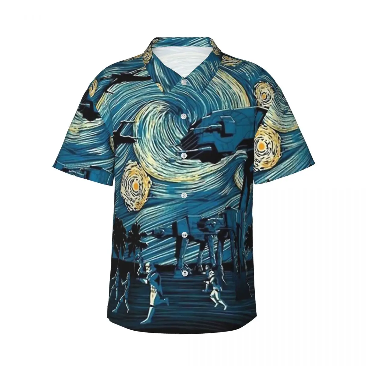 

The Starry Night Abstract Art Summer Shirt Men Vacation Casual Shirts Hawaiian Shirt Streetwear Graphic Trendy Oversized Blouses