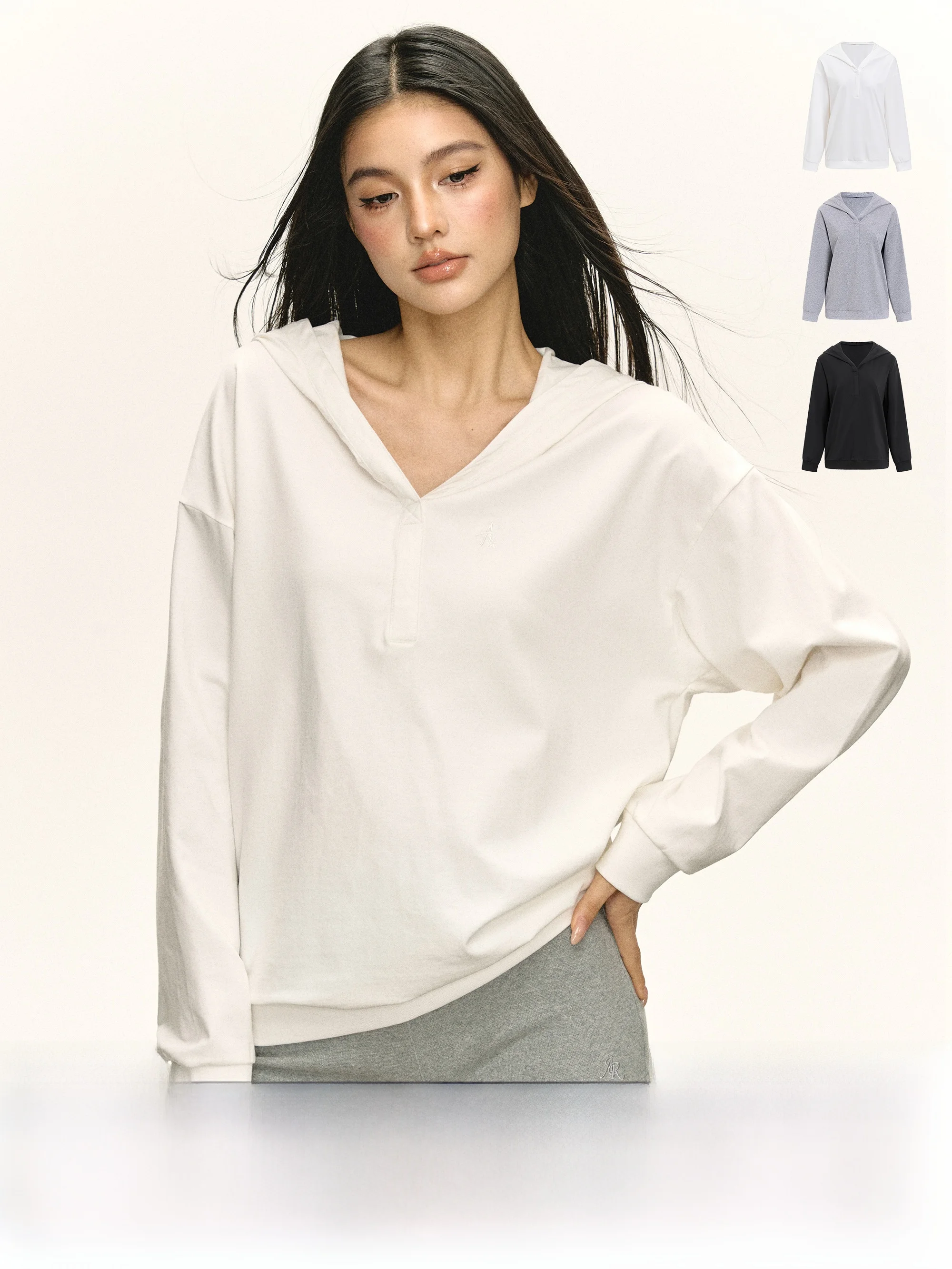 

Ariseism American Sle Long Sve Loose Women's T-irt Streetwear Pure Color Cotton Blend Spring Autumn New Arrival