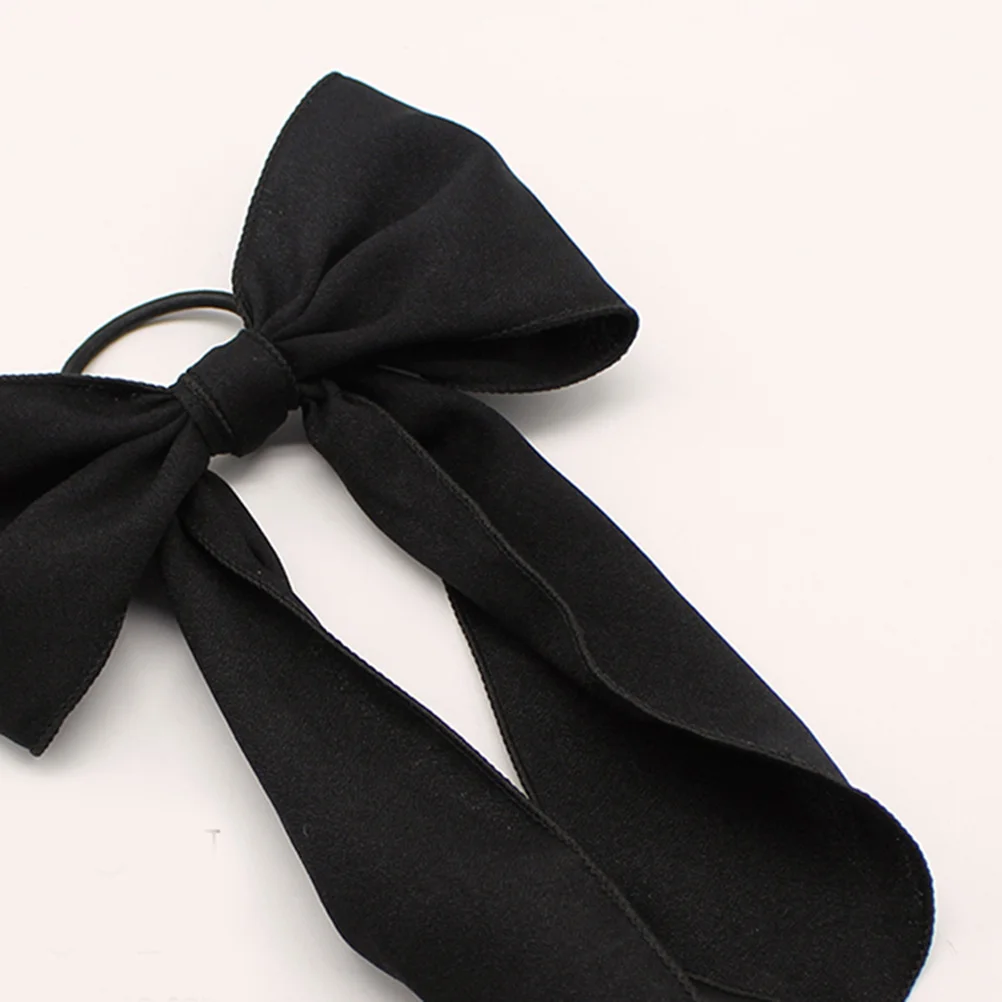 

2Pcs Bowknot Hair Accessories Black Simple Stylish Scrunchies Ponytail Holders for Women Fabric Hair Ties