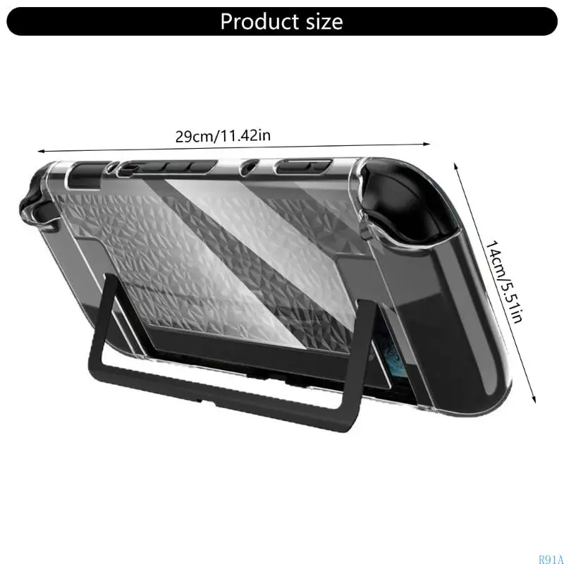 R91A 게임 콘솔을위한 고유 패턴 보호 커버 분할 설계 케이스는 충격 저항 및 휴대 성을 제공합니다.