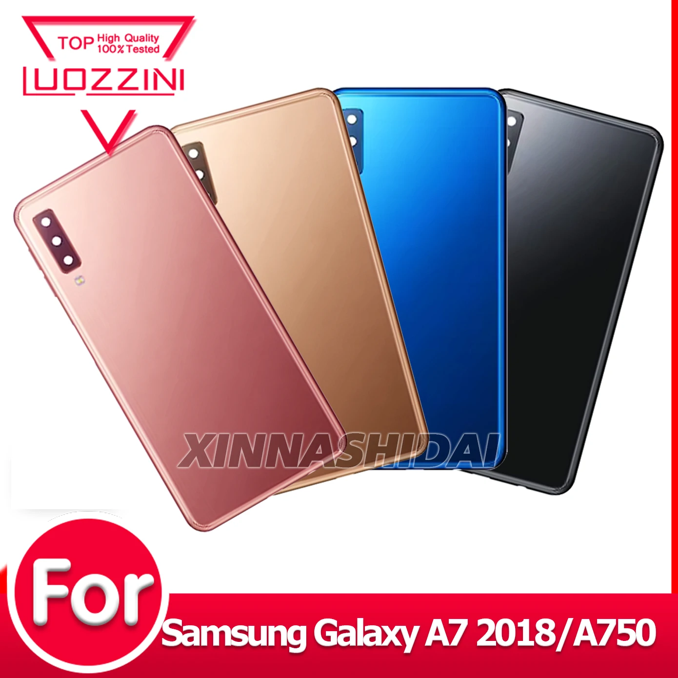 Funda 100% probada para Samsung Galaxy A7 2018 A750, cubierta de batería, pieza de reparación de carcasa trasera para Samsung Galaxy A7 2018 A750