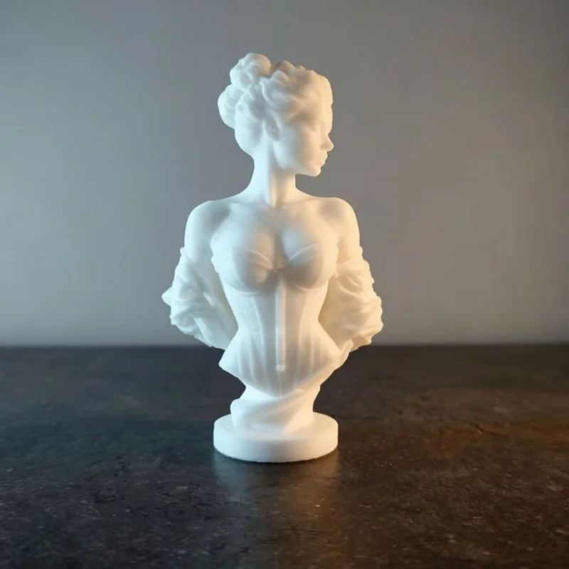 New 3D Printed French Retro Corset Girl Bust Statue European Art Sculpture Desktop Ornament Home Decor for Living Room Entrance
