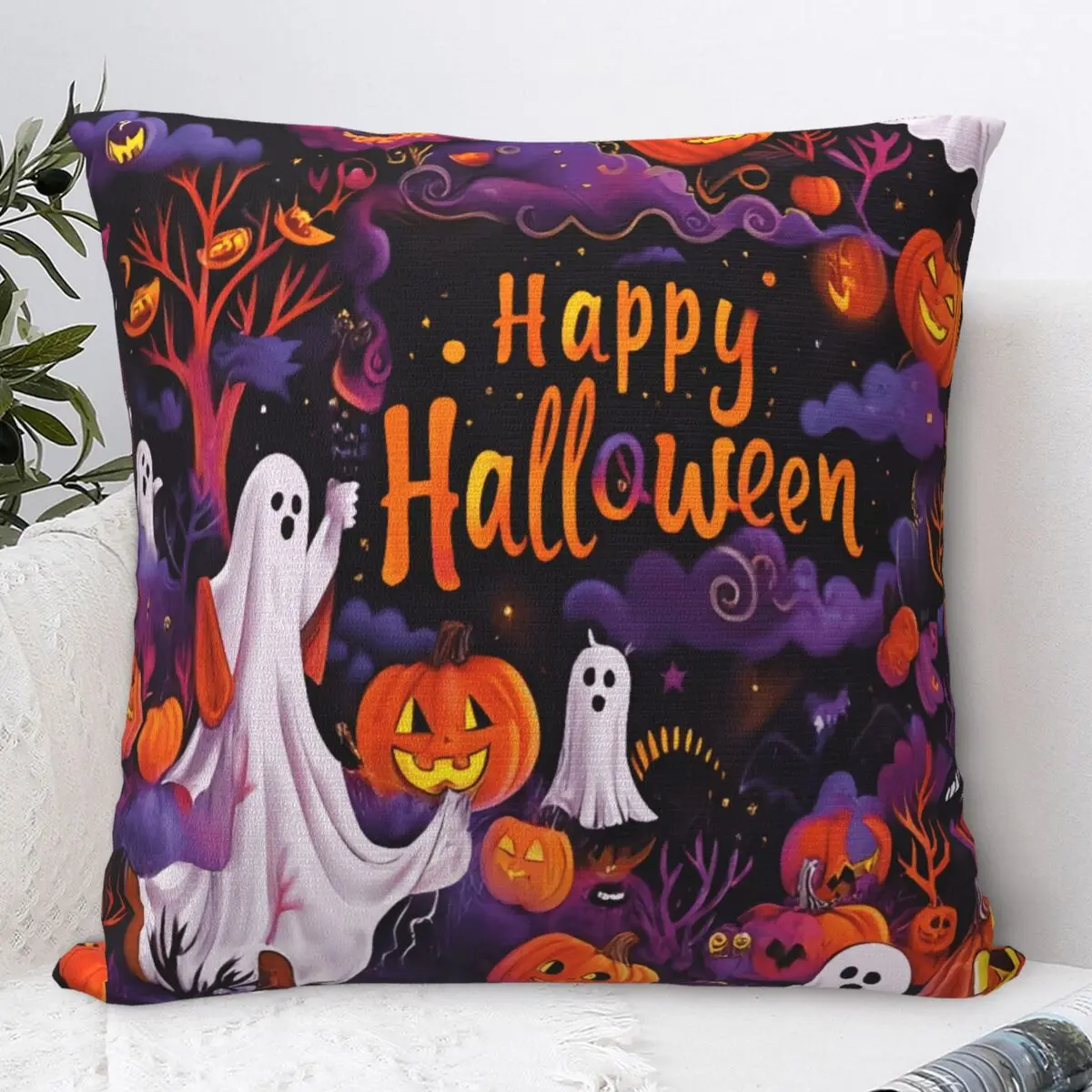 

Halloween Pillow Case Kawaii Pillow Cover Soft Graphic Cushion Cover Pillowcases For Living Room Chair