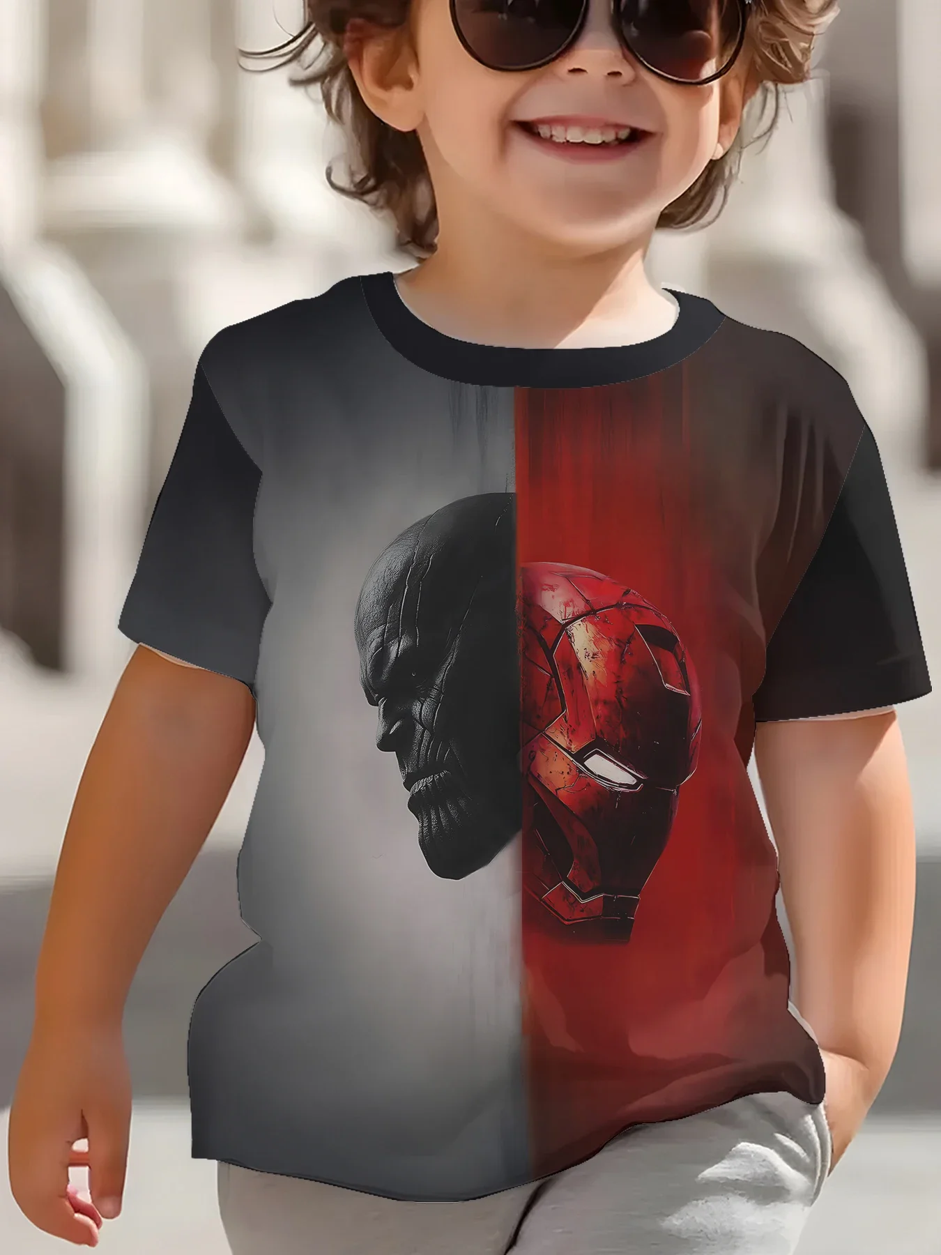 

Iron Man Children's Clothing Boys Baby Short Sleeves Child -shir T Shirt T-shirt for a Boy 2025 Kids Clothes Tops T-shirty Top