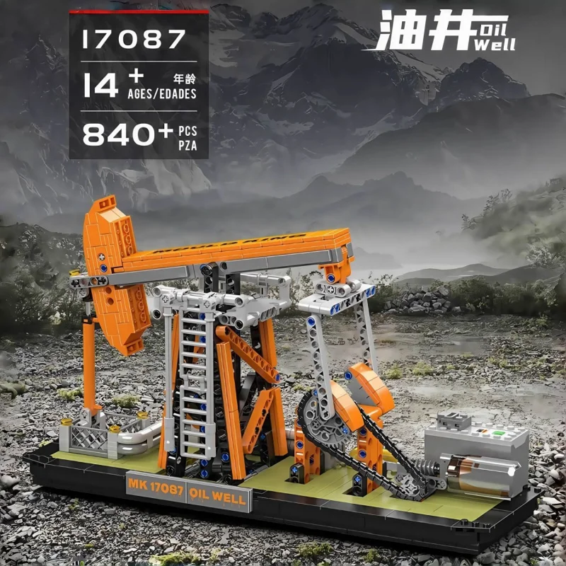 

Mould King 17087 Electric Oil Rig Machine Ornament Electric Building Blocks Boys Educational Assembly Toy Children's Day