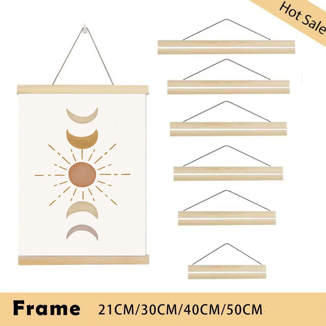 21-50cm Multi-Function Magnetic Picture Frame Magnetic Wooden Photo Frame Four Colors, Detachable, Lightweight Wall Decor