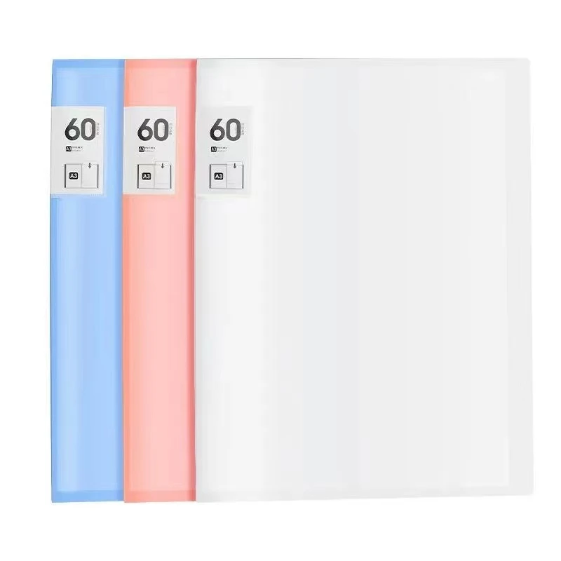 A3 File Folder Display Book 20-80pages Painting Art Collection 8k Album Transparent Information Children's Reward Poster Storage