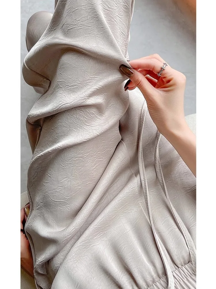 السراويل واسعة الساق الهبي المرأة الخريف الحلو فتاة الاتجاه منتظم صالح مكتب مكان العمل تنفس مشروط السراويل Highstreet عيد الميلاد #1