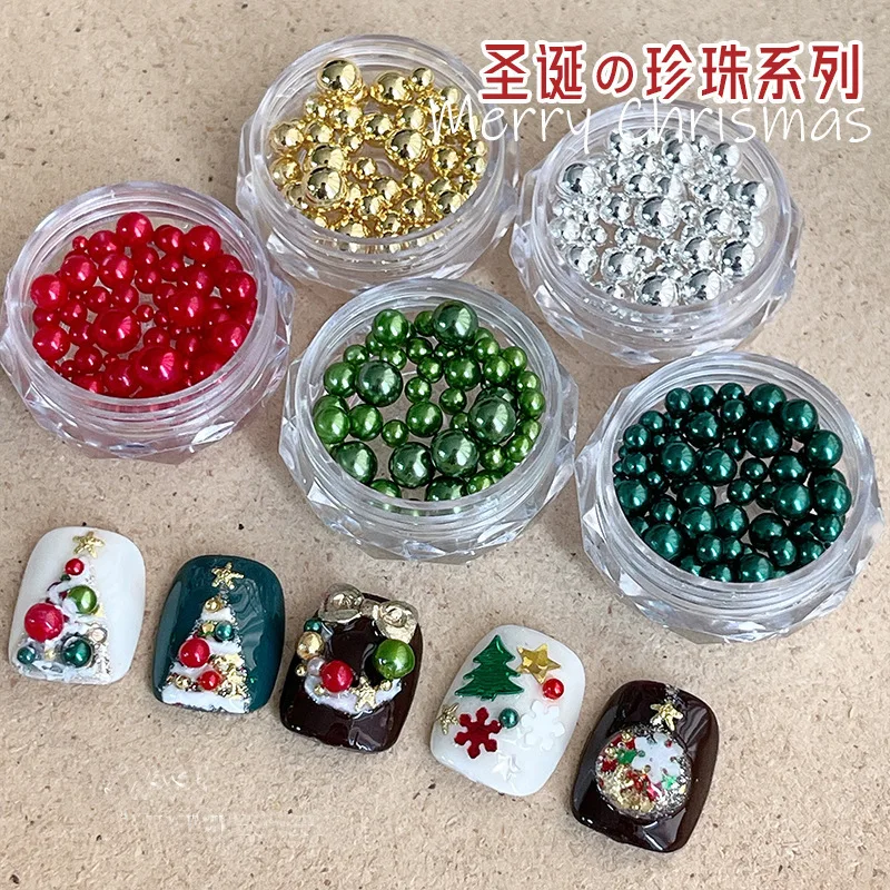 Yz resina série de natal encantos de unhas 3d bonito dos desenhos animados papai noel gingerbread homem diy decoração da arte do prego acessórios ornamentos