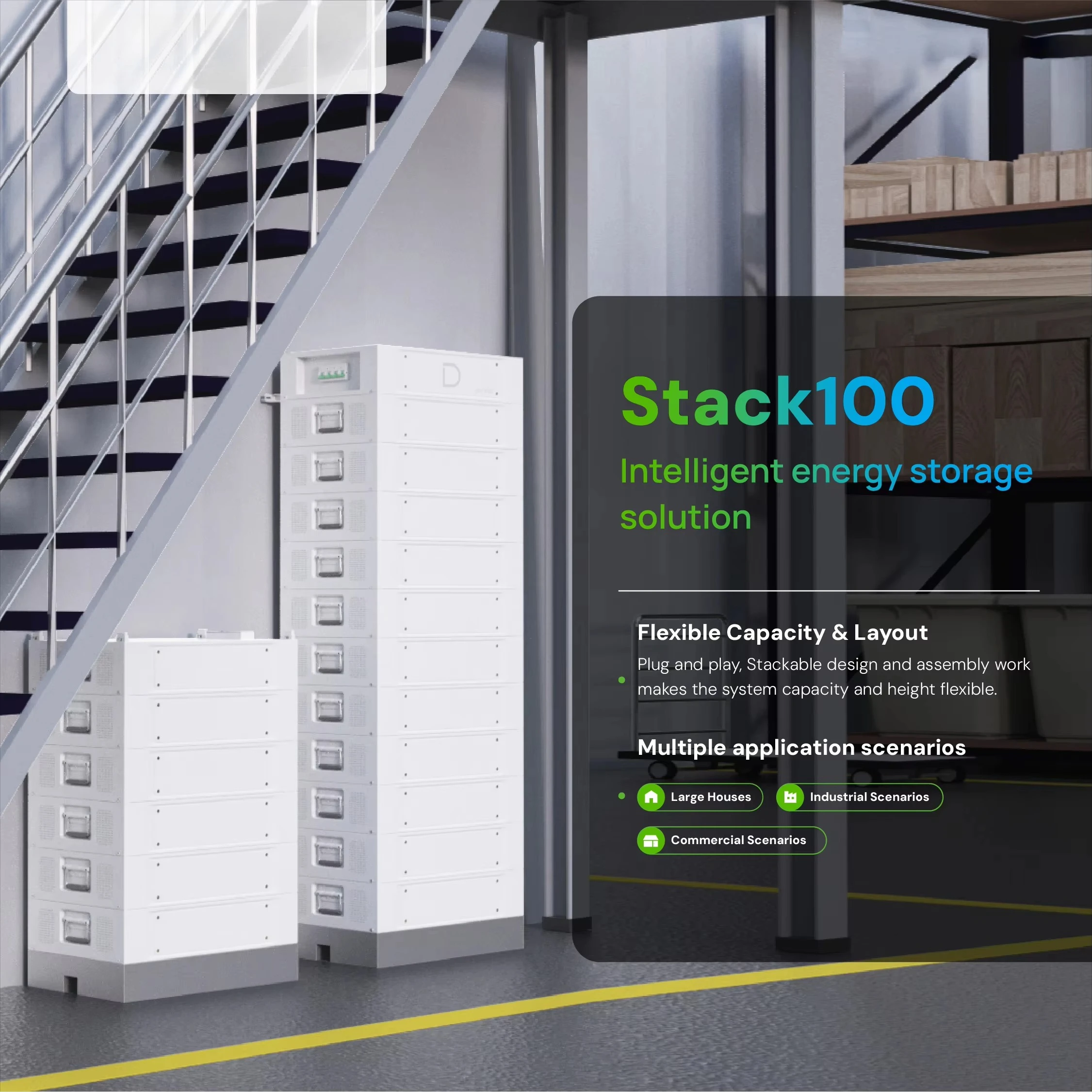Dyness Stack100 50 Kwh Stack Lithium Ion Solar Battery House System with BMS Wireless Insertion Solar Batteries Pack for Sale
