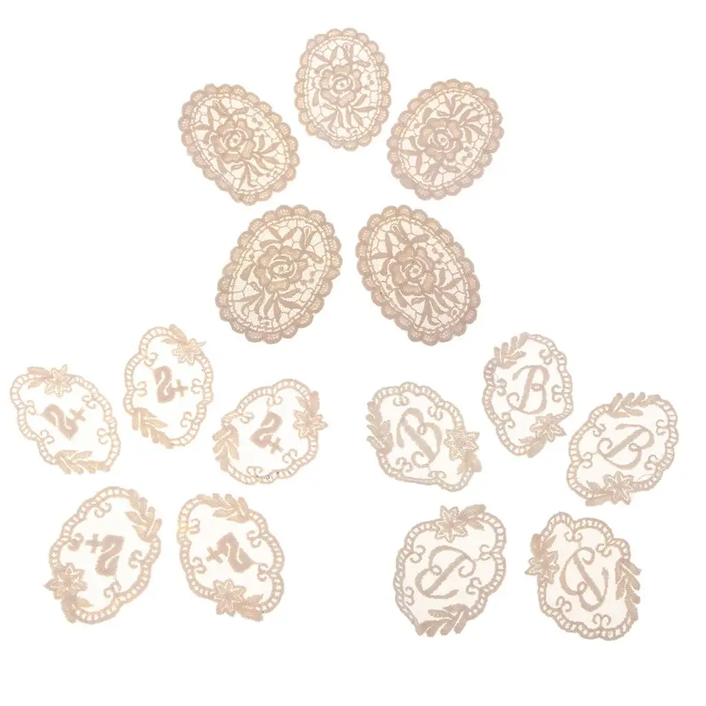 Embroidery Lace Applique Patch Cotton Flower Sew on Patches Sewing Crafts Supplies for Clothing Dress Jacket Decoration