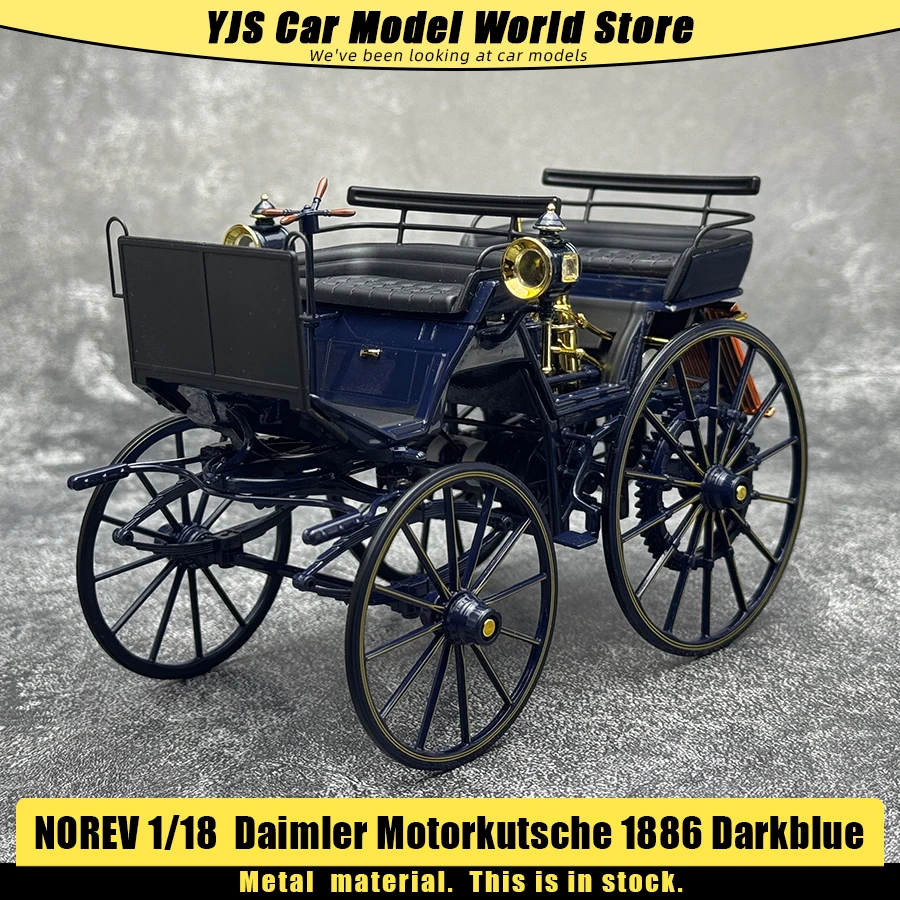 

NOREV Metal Casting Model 1/18 Daimler Motor Coach 1886 Darkblue Car Model Metal Material Holiday Gift Classic Car Collection