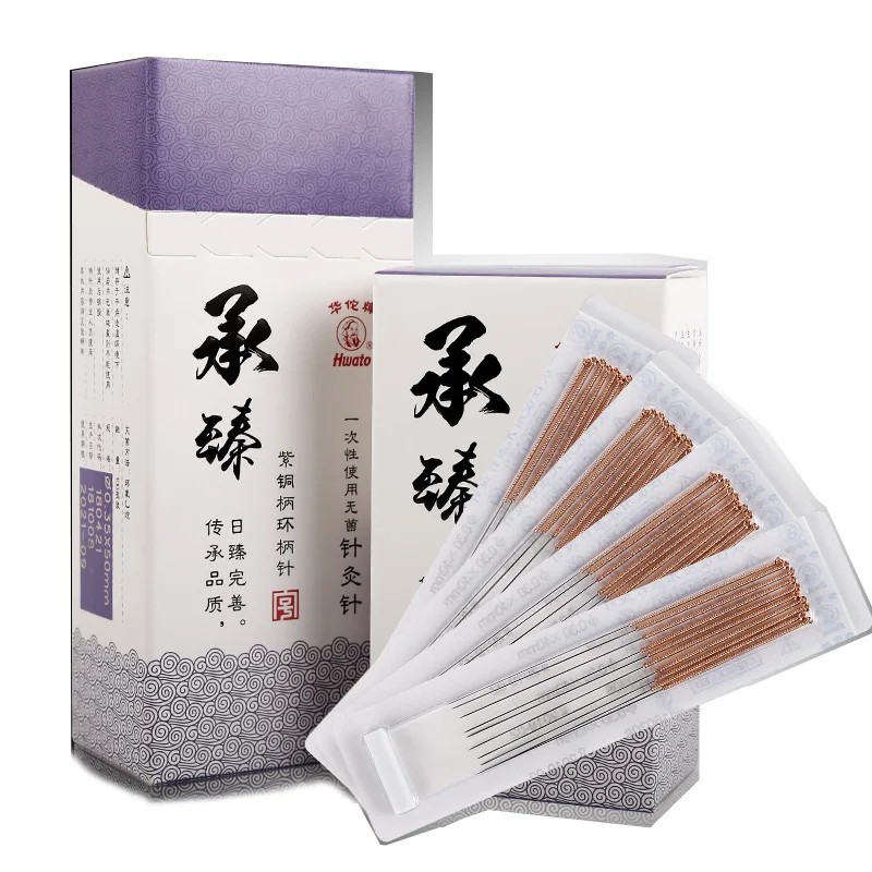 Acupuncture Needles Disposable Sterile Chinese Traditional Needles Stainless Steel Material Copper handle needle 100pcs/ box