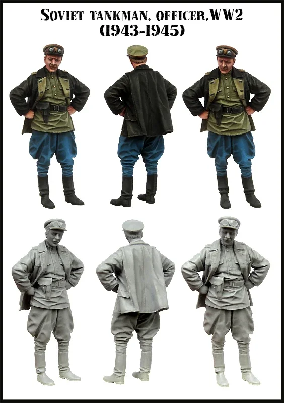

1/35 Scale Resin Figure Model Kit Scene Layout SOVIET TANKMAN.OFFICER Military Hobby Miniature Sculpture Unassambled Unpainted