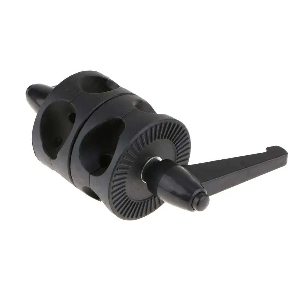 Dual Wheel Light Stand Bracket Adapter Engineering Plastic Double Grip Clamp Cross Bar Connector for Photography Studio