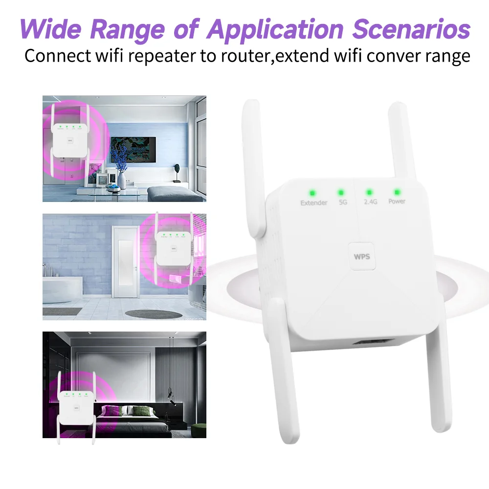 Усилитель Wi-Fi WODESYS, 1200 Мбит/с, двухдиапазонный, 2,4 ГГц