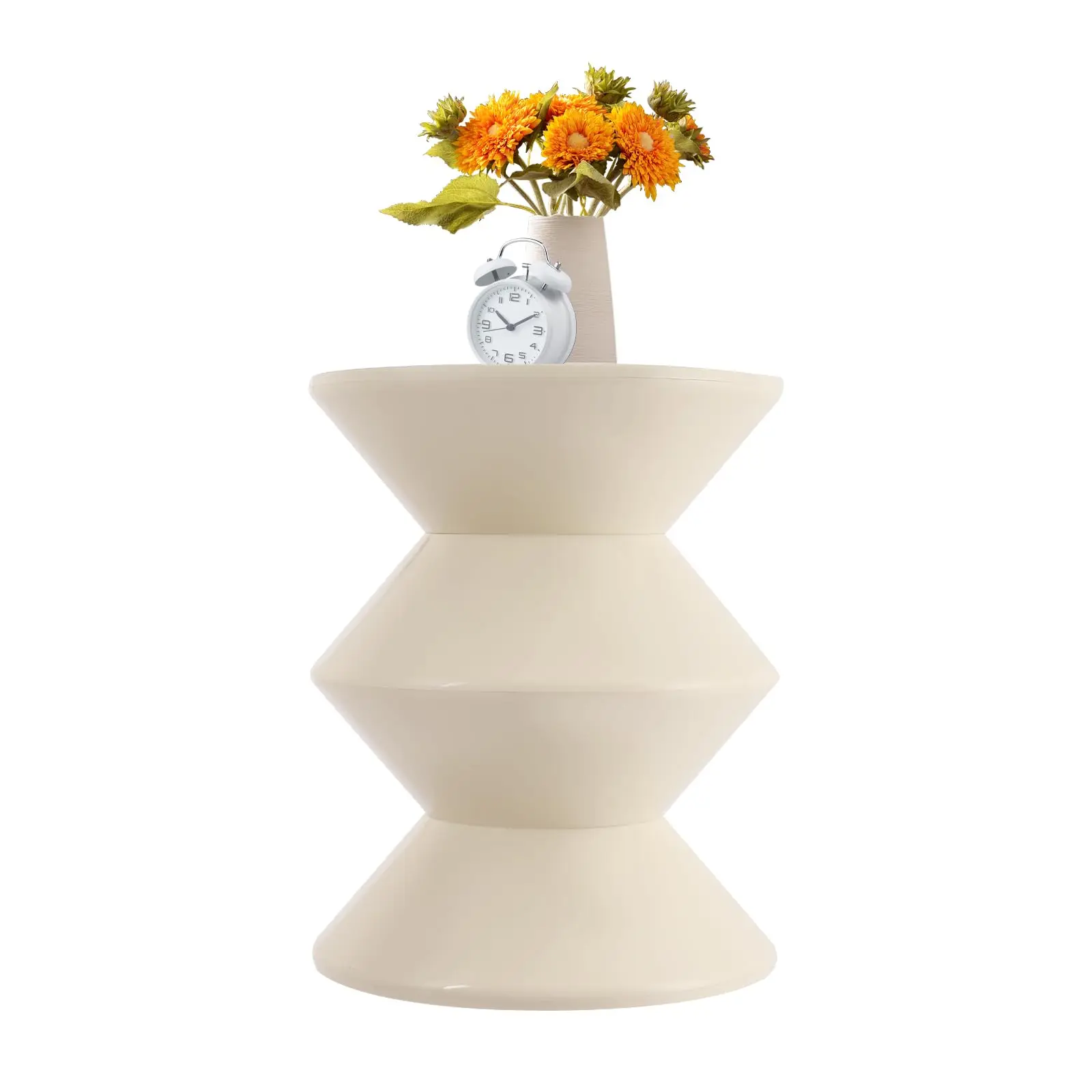 Sofa Side Table, Modern Hourglass Shaped End Table 14.2