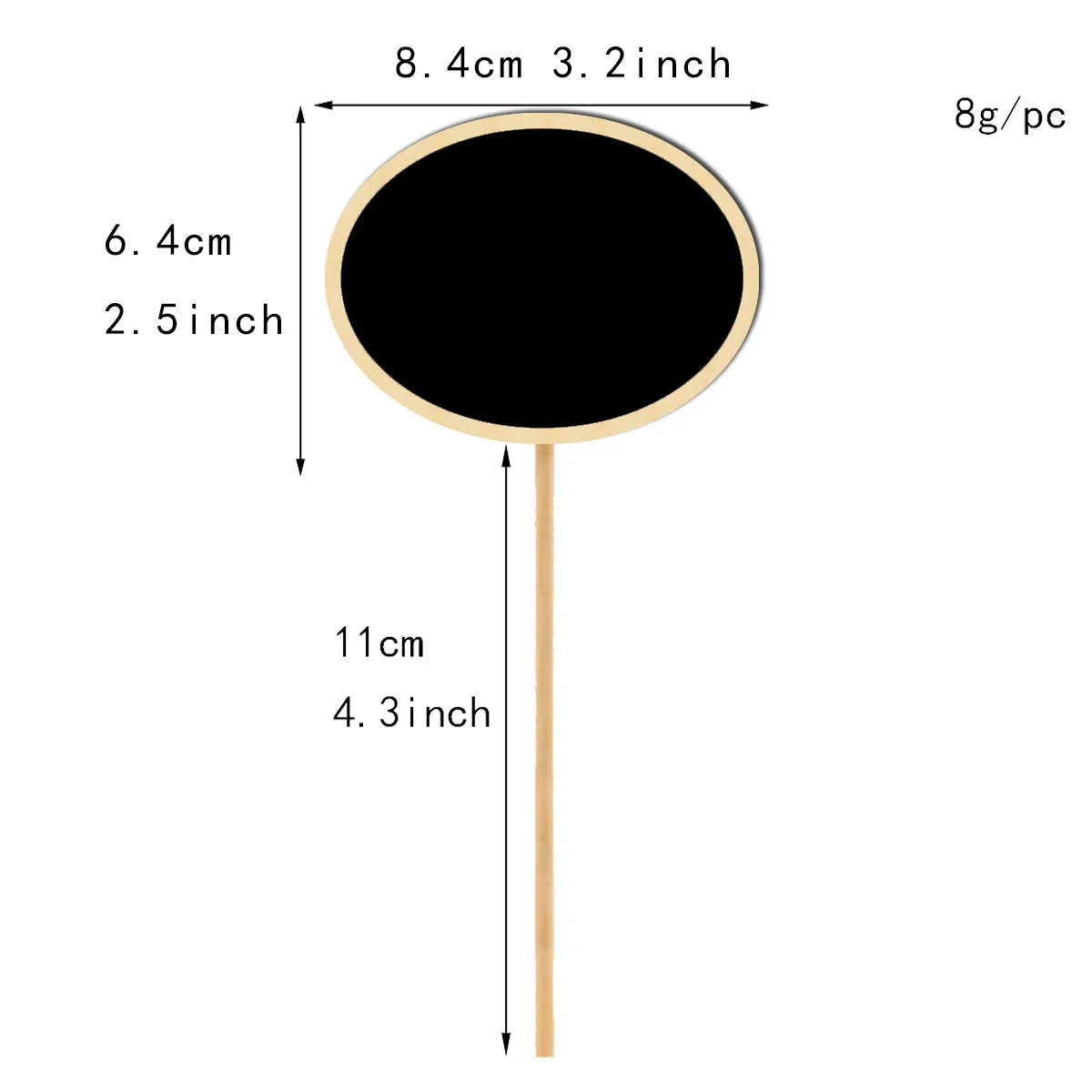 20 قطعة من سبورة السبورة الخشبية الصغيرة البيضاوية علامات الحديقة القابلة للكتابة لأواني النباتات علامات الأسعار رسائل هدايا حفلات الزفاف
