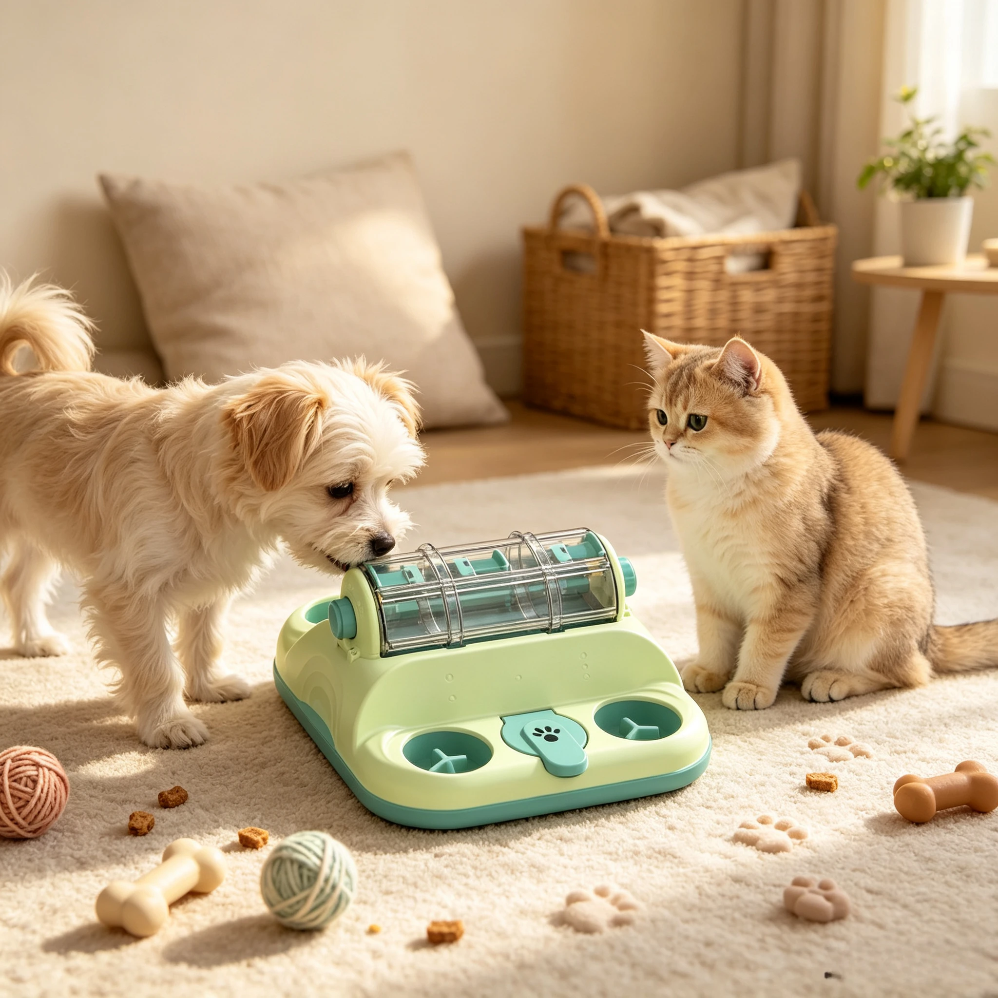 Dog Treat Puzzle Toy - Rollende puzzelvoerdispenser voor huisdieren, interactief voeruitreikend