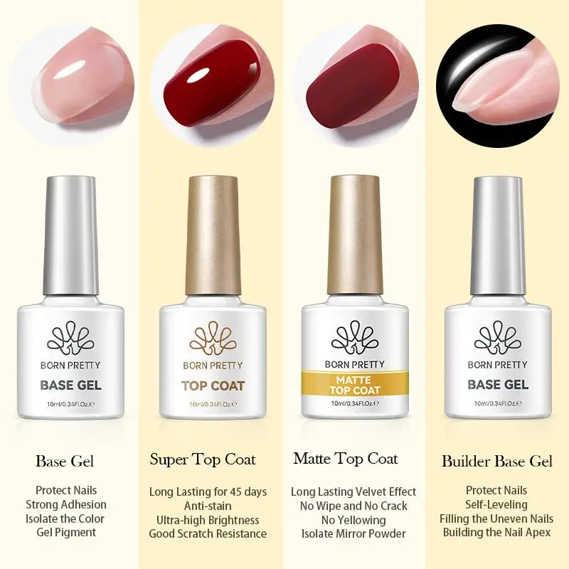 BORN PRETTY 10ml żel bazowy warstwa wierzchnia gumowe żelowe żel wzmacniający do paznokci narzędzia do lakier do paznokci funkcji UV — zdjęcie 6