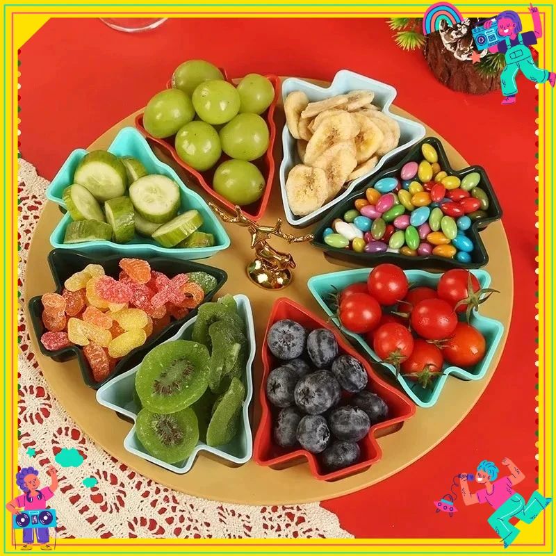 

Форма рождественской елки, 8 сеток, отдельный поднос, тарелка с фруктами для завтрака, коробка для конфет с орехами, 8 сеток, креативное рождественское украшение