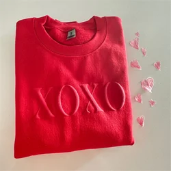 Custom Sweatshirt,Puff Print XOXO Sweater,Love Sweatshirt,Valentines Day Gift,Gift for Her,Valentines Day Sweatshirt,Xoxo Shirt