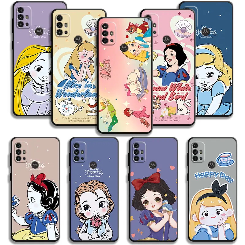 Case For Motorola Edge 40 30 20 Lite G72 G71 G60 G53 G52 G50 G31 G30 G22 One Fusion Plus Disney Princess Girl Alice Snow White