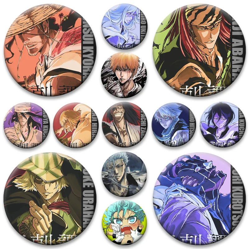 

Kurosaki Ichigo Cartoon Badge 32/44/50/58mm Anime Bleach Brooches Creative Number Snap-in Pins Backpacks Bag Ornament Accessorys