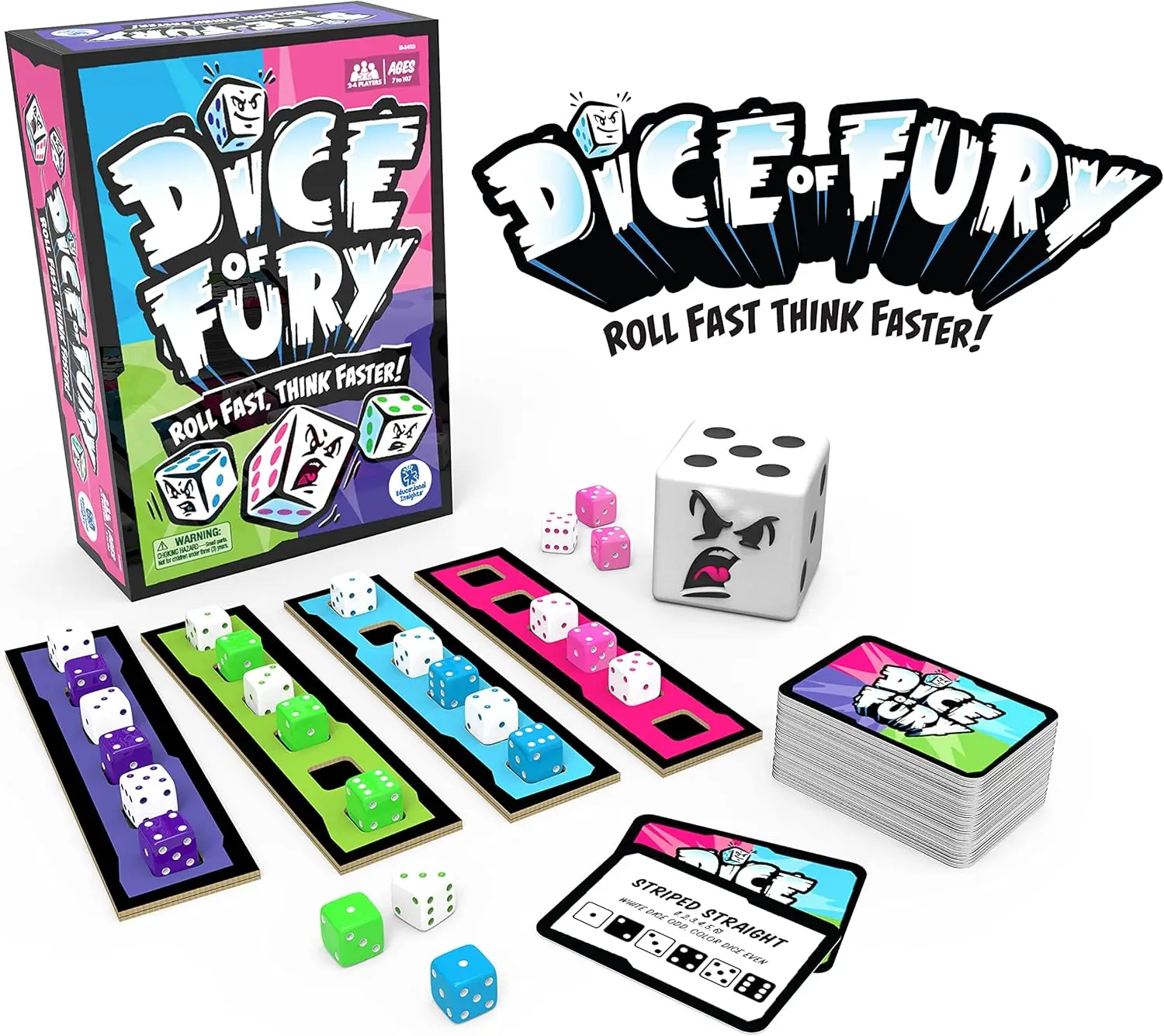 

Развивающие Insights Dice of Fury — настольные игры с быстрым носком для взрослых, подростков и детей, игральные кости для семейной игры в ночное время, 2-4 Pl