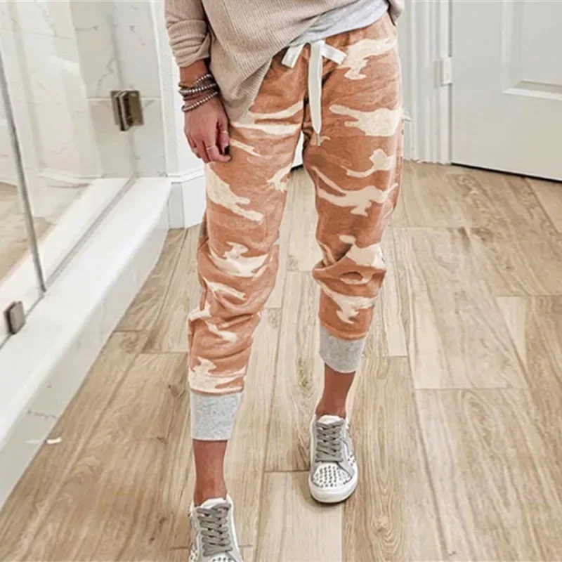 Camouflage Print Sweatpants Loose Women Drawstring Jogging Sport Pants 2023 Plus Size Pantalones Casual Female Run Streetwear