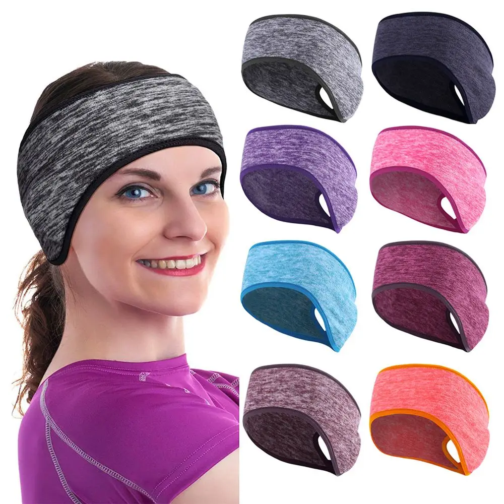 Women Girls Headscarf Pure Color Ponytail Headband Hair Sweat Ear Warmer Running Headband Winter Sweatband Ponytail Headband