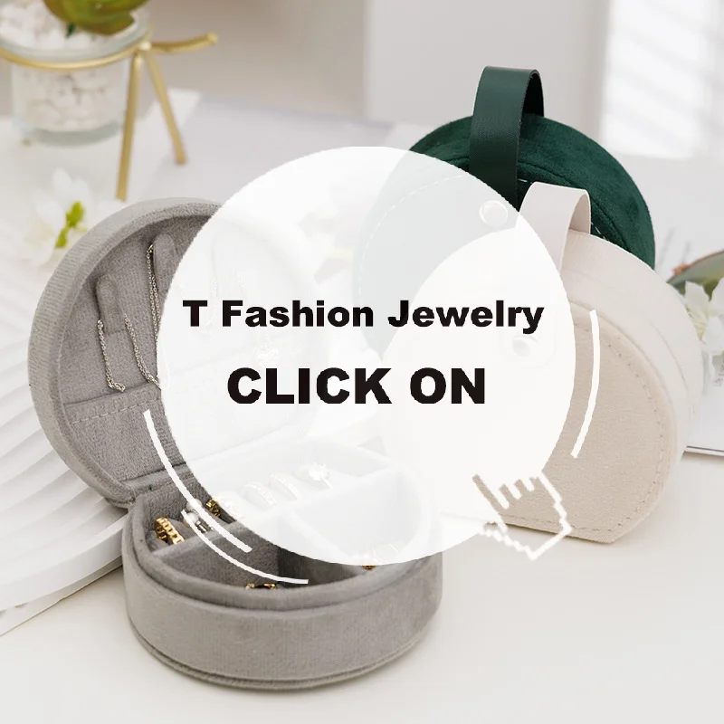 

Round Velvet Travel Jewelry Box - Portable Organizer For Rings Earrings Necklaces