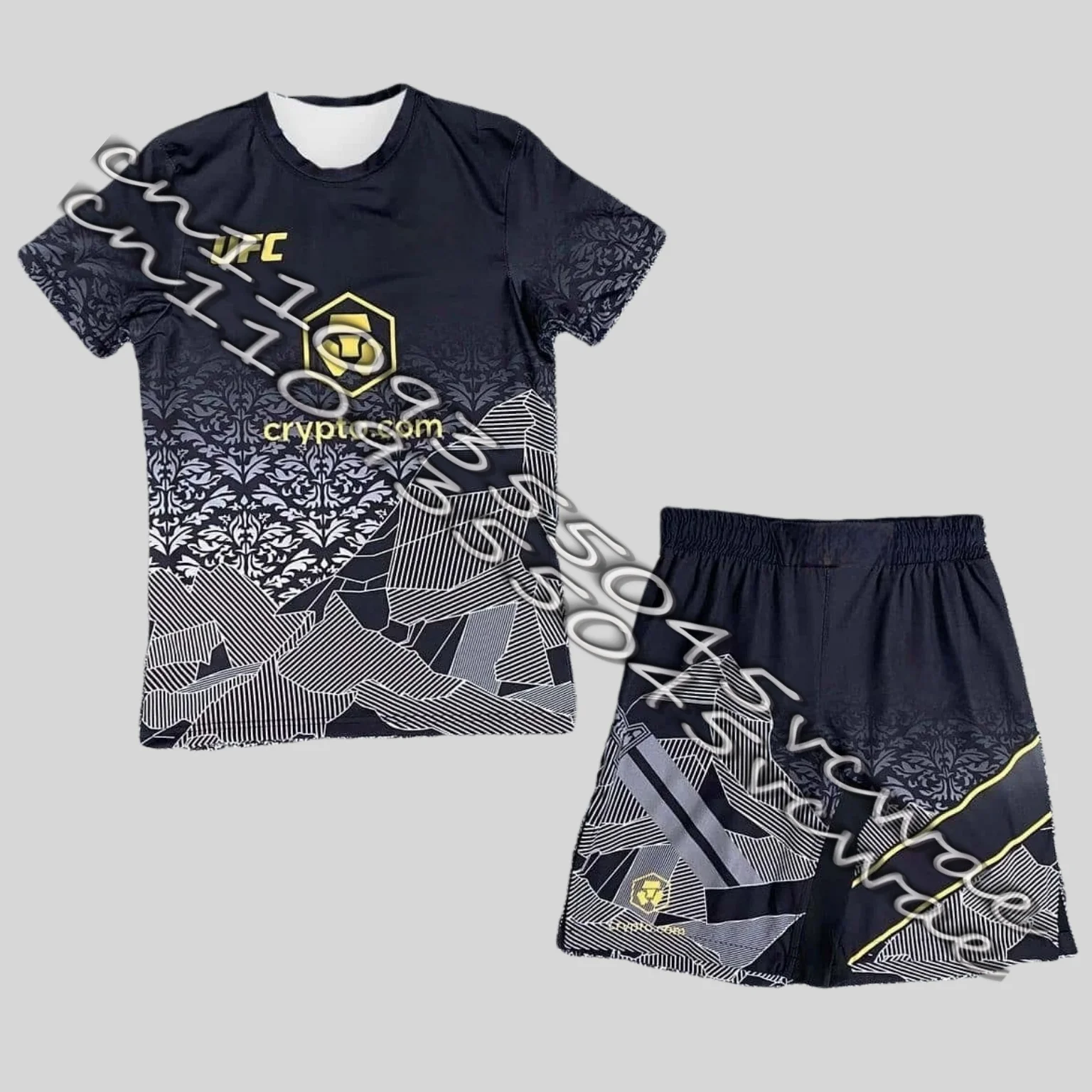 Nuevo Conjunto de Lucha UFC 322 Black Islam Makhachev, Conjunto de Campeón de la Noche de Lucha, Jaula Octagonal de MMA, Conjunto de Boxeo y Jiu-Jitsu Transpirable de Talla Grande para Hombre