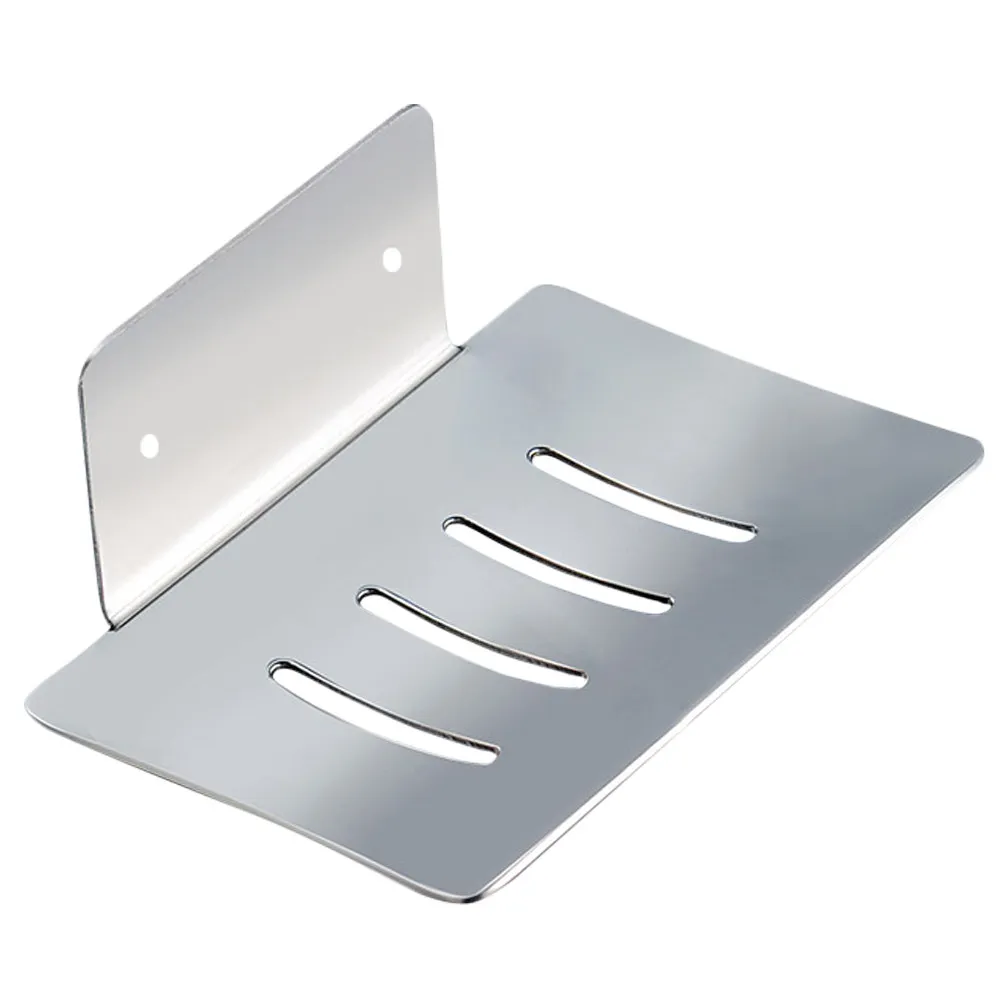 Stainless Steel Wall Mounted Soap Dish Holder Drainable Design for Bathroom Shower Kitchen Tile Glass Surface Soap Organization