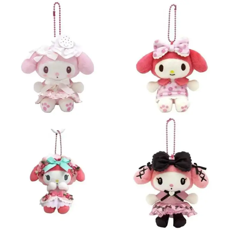 Sanrio lolita série brinquedo de pelúcia chaveiro dos desenhos animados olá kitty macio pelúcia boneca pingente chaveiro do carro mochila saco decoração presente do miúdo
