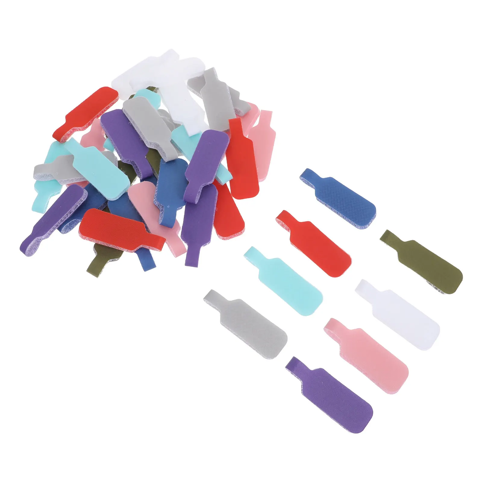 40Pcs Multicolored Reusable Cable Tags with Writable Surface Nylon Strap Organizer for Electronics Wire Management Office Home